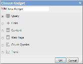 Choose Gadget dialog