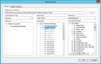 example Web Services dialog