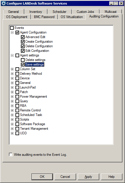 Configuring auditing