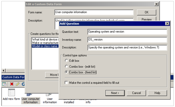 Create a custom data form