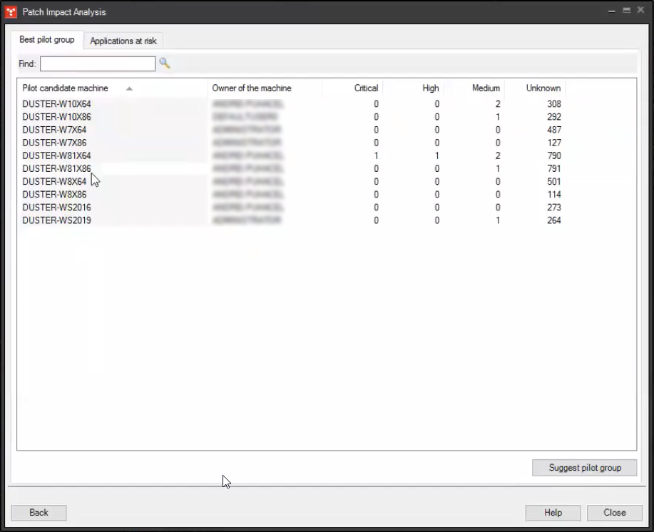 Patch impact analysis (2019 and newer)