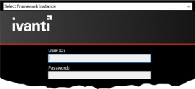A Select Framework Instance list appears at the top of the splash screen