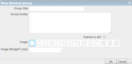 New shortcut group dialog