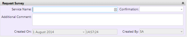 Request Survey window