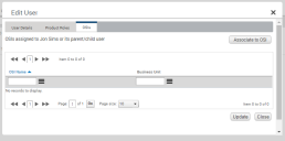 Edit User pop-up screen: OSIs tab