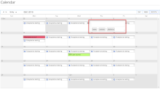 Calendar page: Add Event pane