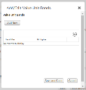 Add Edit Value Unit Bands pop-up screen