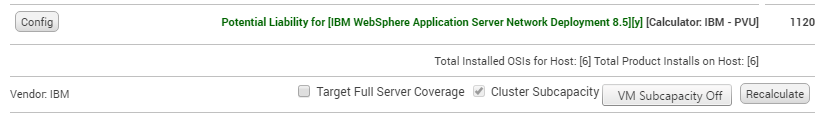 OSI Virtualisation pop-up screen - Full Capacity recalculation example