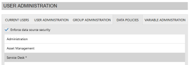 Select the Enforce Data Source Security option to fully enforce security options as defined at the user level.