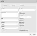 The User Administration tab is used to create a new Xtraction user account.