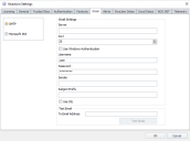 The Email tab provides a way to set up email capabilities within Xtraction.