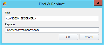 The Find & Replace dialog is used to edit multiple URLs at once.