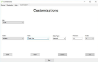 The Customizations dialog enables you to add fields for syncing additional data.