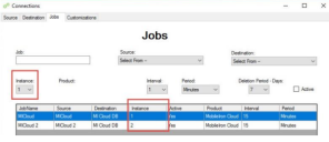 If two data sources sync to the same database, each needs its own instance.