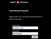 The Xtraction login page is used to enter Xtraction user credentials.