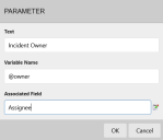 Use the Parameter dialog to enter the details for a new parameter.