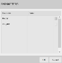 The Parameters dialog is used to select from a list of parameters defined for the open document.
