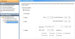Data Import Schedule dialog