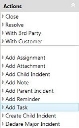 Actions menu