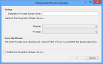 Integration Process Source dialog