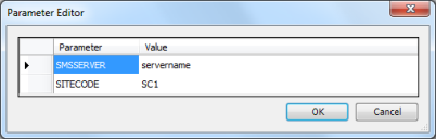 Parameter Editor dialog