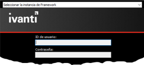 Aparece la lista Seleccionar instancia del Framework en la parte superior de la pantalla de presentación