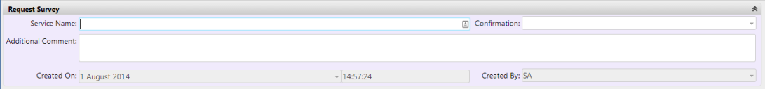 Request Survey window
