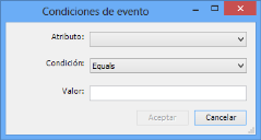 cuadro de diálogo Condiciones del evento