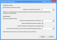 el cuadro de diálogo Programa de Event Manager