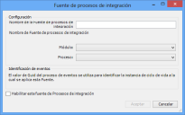 cuadro de diálogo Fuente de procesos de integración