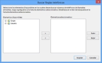 diálogo Buscar reglas teléfonas