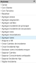 Menú de acciones