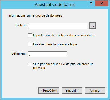 Assistant Importation Du Csv De Code Barres