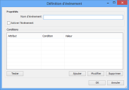 boîte de dialogue Définition d'événement