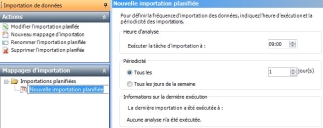 Nouvelle importation planifiée