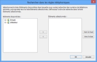 La boîte de dialogue Règles de recherche de téléphonie