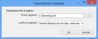 finestra di dialogo Impostazioni avanzate