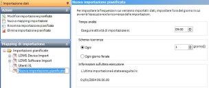 Nuova importazione pianificata