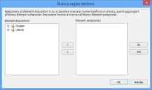 finestra di dialogo Ricerca regole telefono