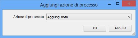 finestra di dialogo Aggiungi azione di processo