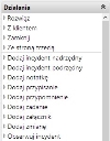 Menu działań