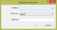 okno dialogowe Warunki zdarzenia