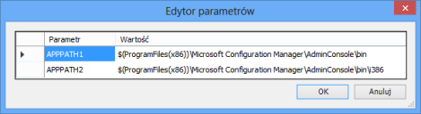 okno dialogowe Edytor parametrów