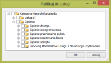 okno dialogowe Publikuj do usługi