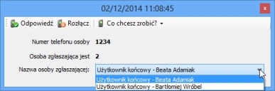 Wybierz z nazwy dzwoniącego
