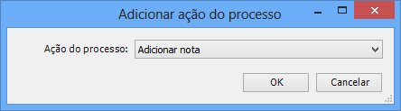 caixa de diálogo Ações e Processos
