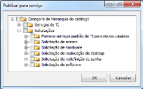 diálogo Publicar para serviço
