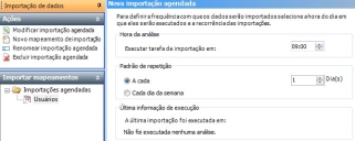Nova importação agendada