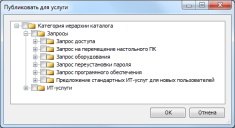 диалог "Публиковать для услуги"