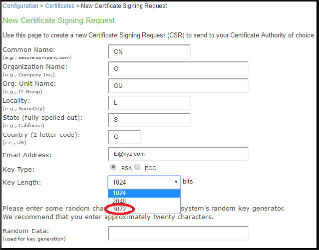 3072-bit Key Length for Device Certificates
